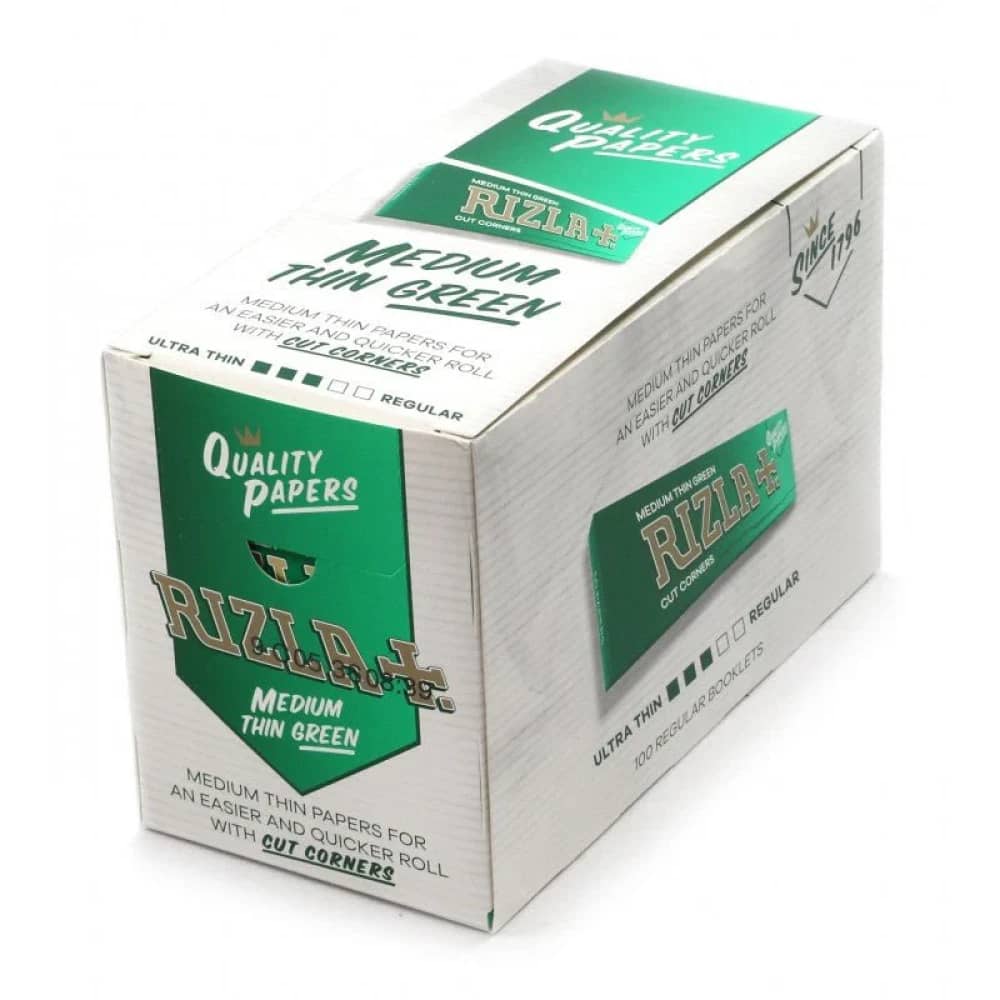 Rizla Green Medium Thin Rolling Papers  - (Booklet of 100)