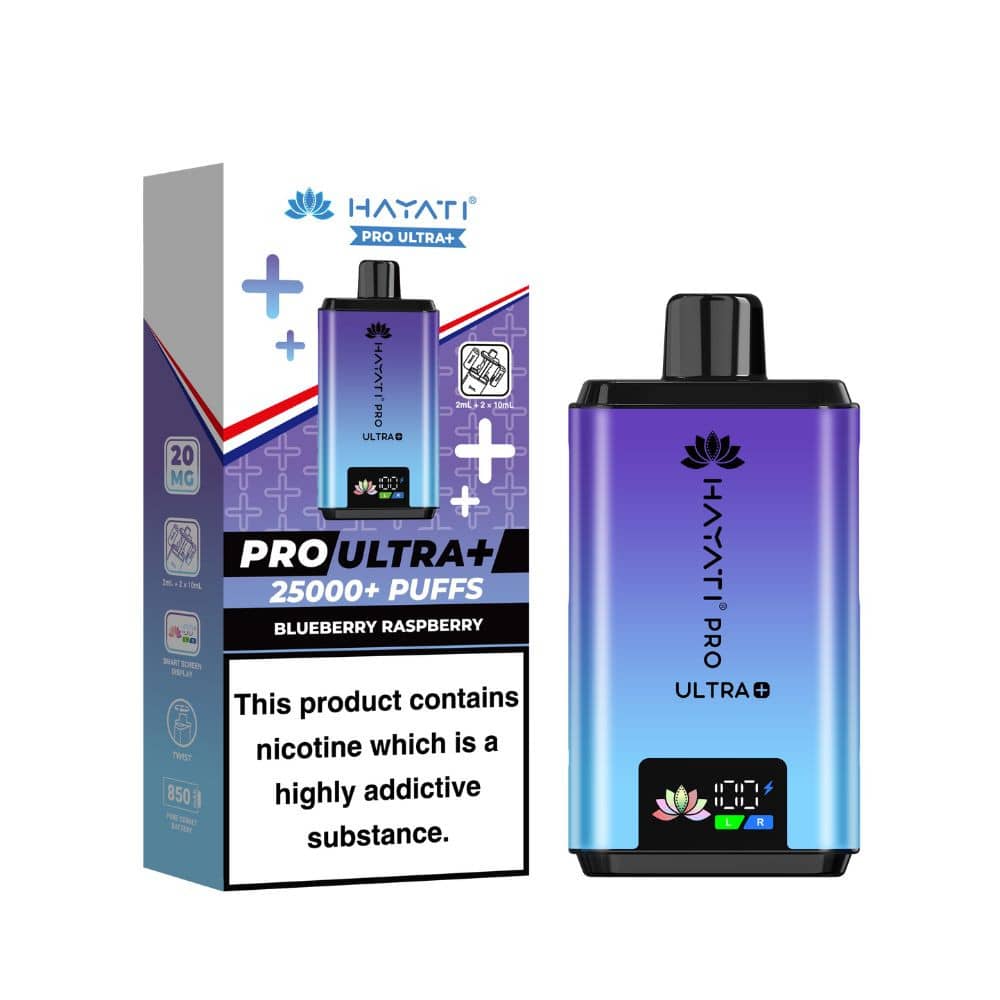 Hayati Pro Ultra Plus 25k Vape Kit Box of 5 Blueberry Raspberry