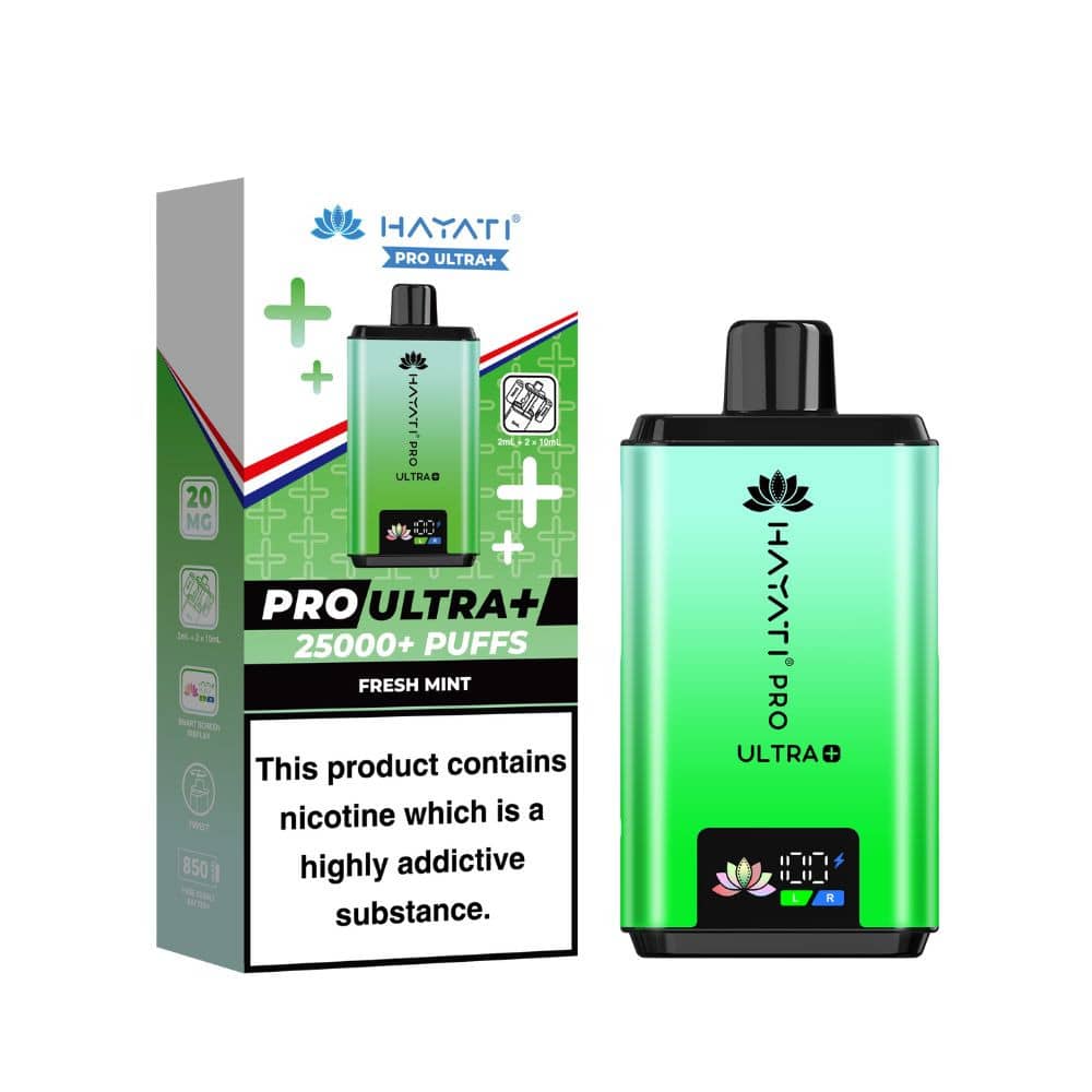 Hayati Pro Ultra Plus 25k Vape Kit Box of 5 Fresh Mint