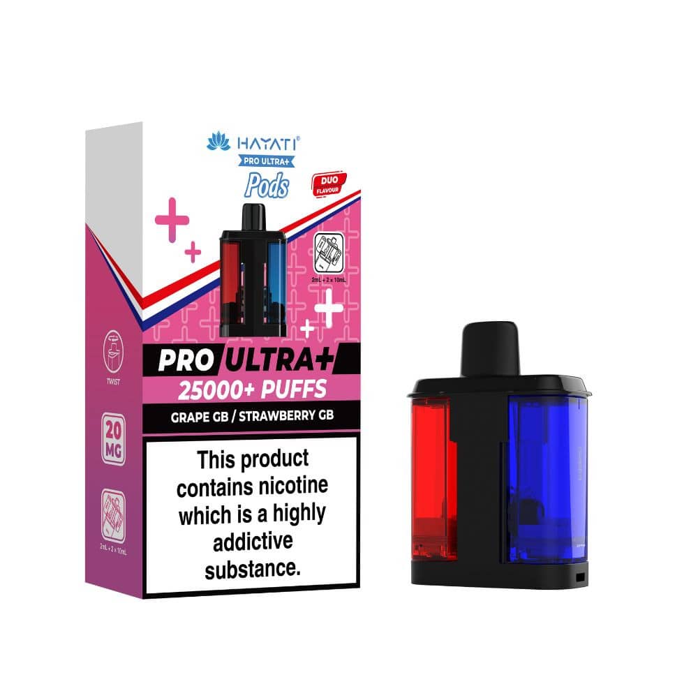 Hayati Pro Ultra Plus 25K Pods Pack of 5 Grape GB / Strawberry GB