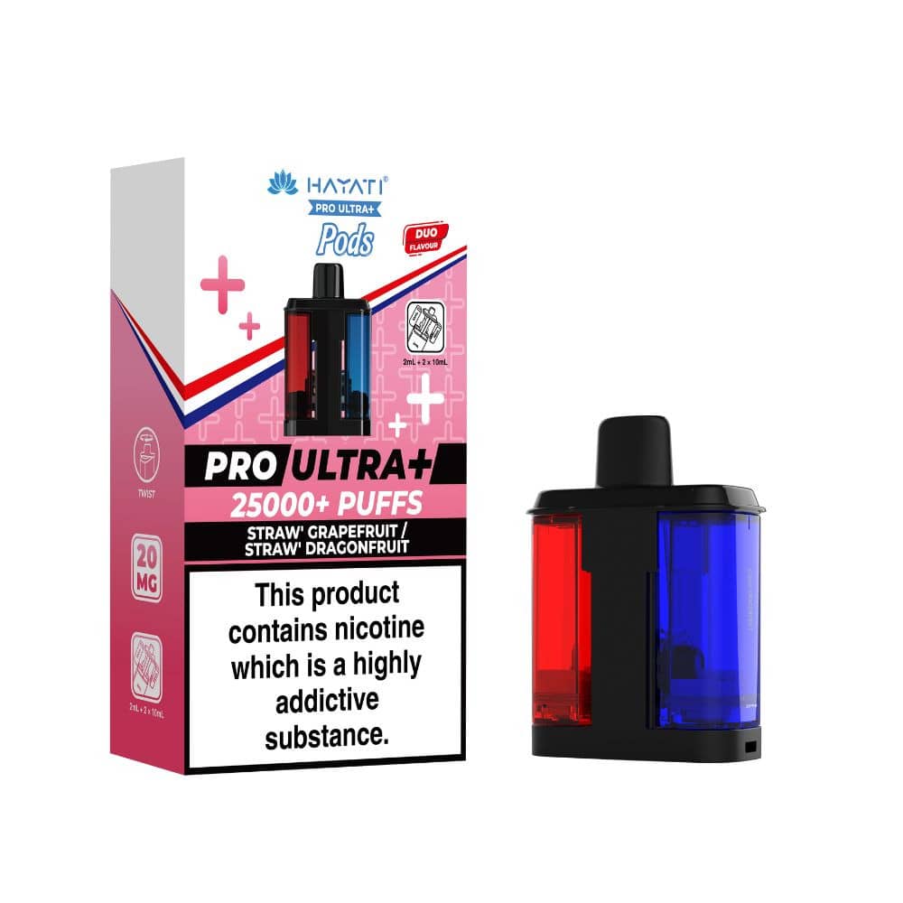 Hayati Pro Ultra Plus 25K Pods Pack of 5 Strawberry Grapefruit / Strawberry Dragonfruit