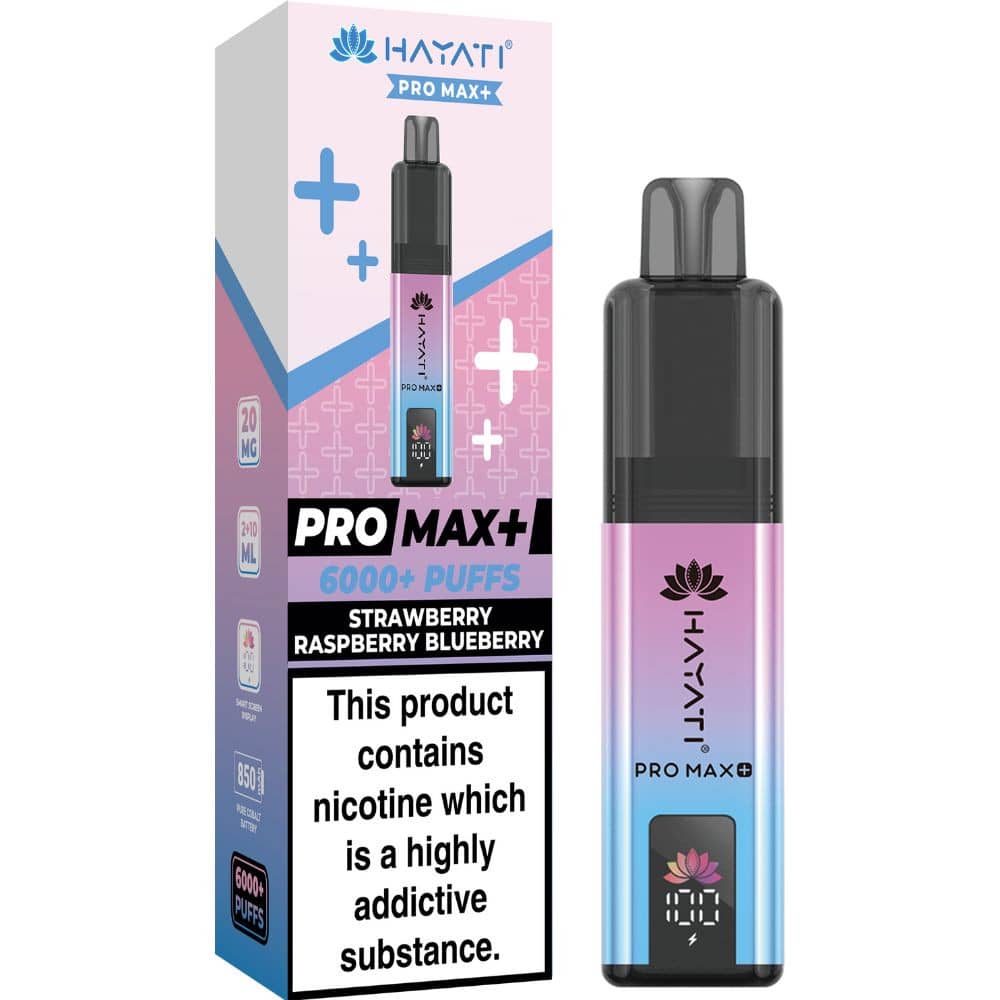 Hayati Pro Max Plus 6000 Vape Kit Box of 5 Strawberry Raspberry Blueberry
