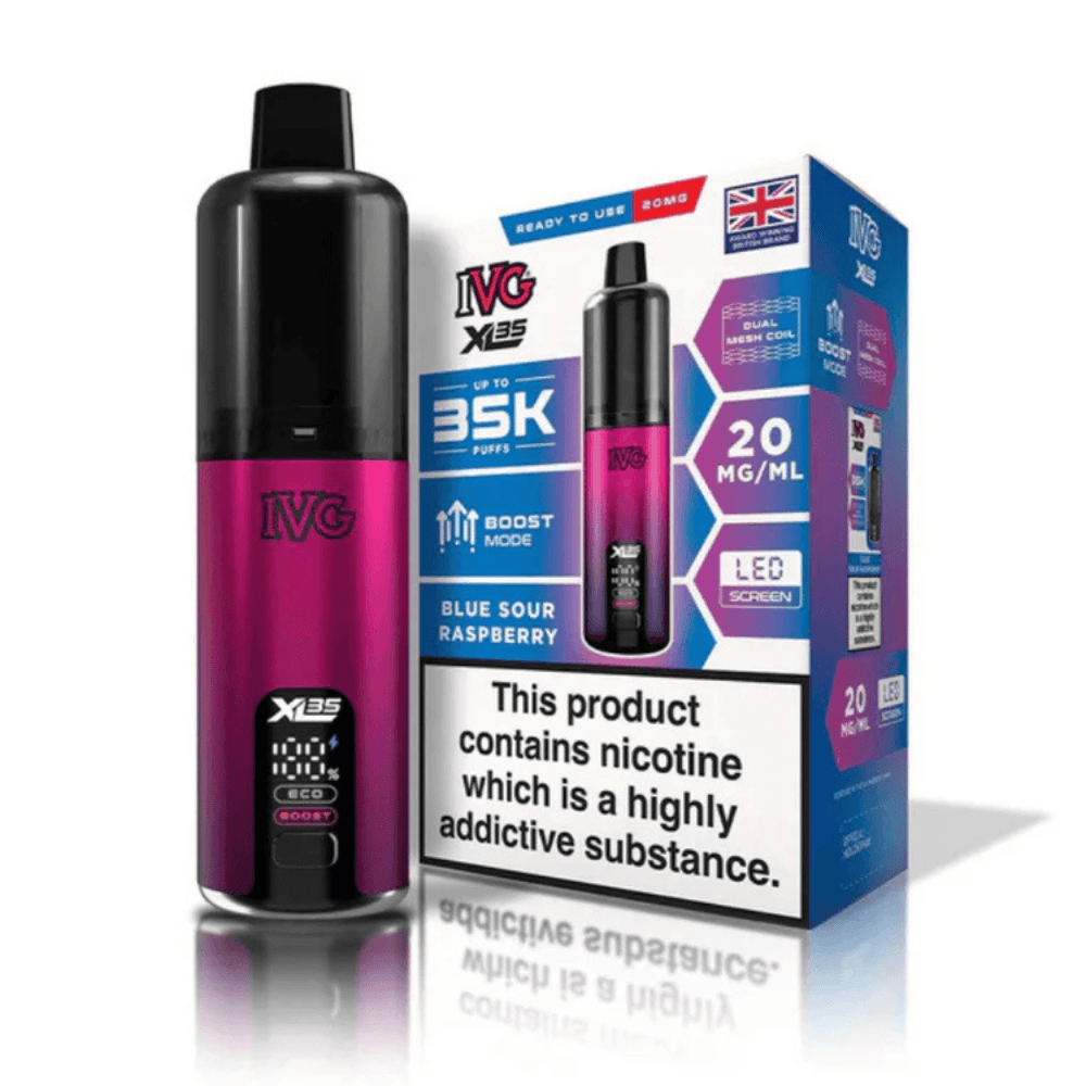 IVG XL 35k Prefilled Vape Kit Box of 5 Blue Sour Raspberry