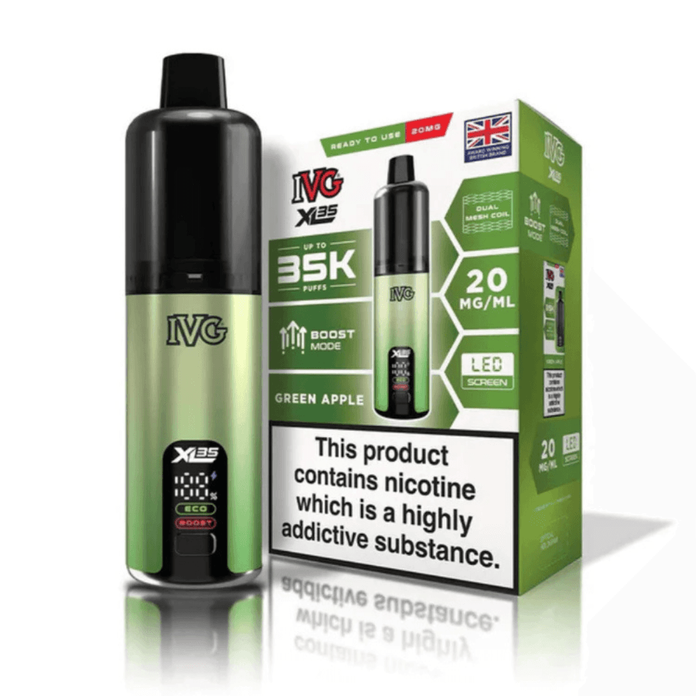 IVG XL 35k Prefilled Vape Kit Box of 5 Green Apple