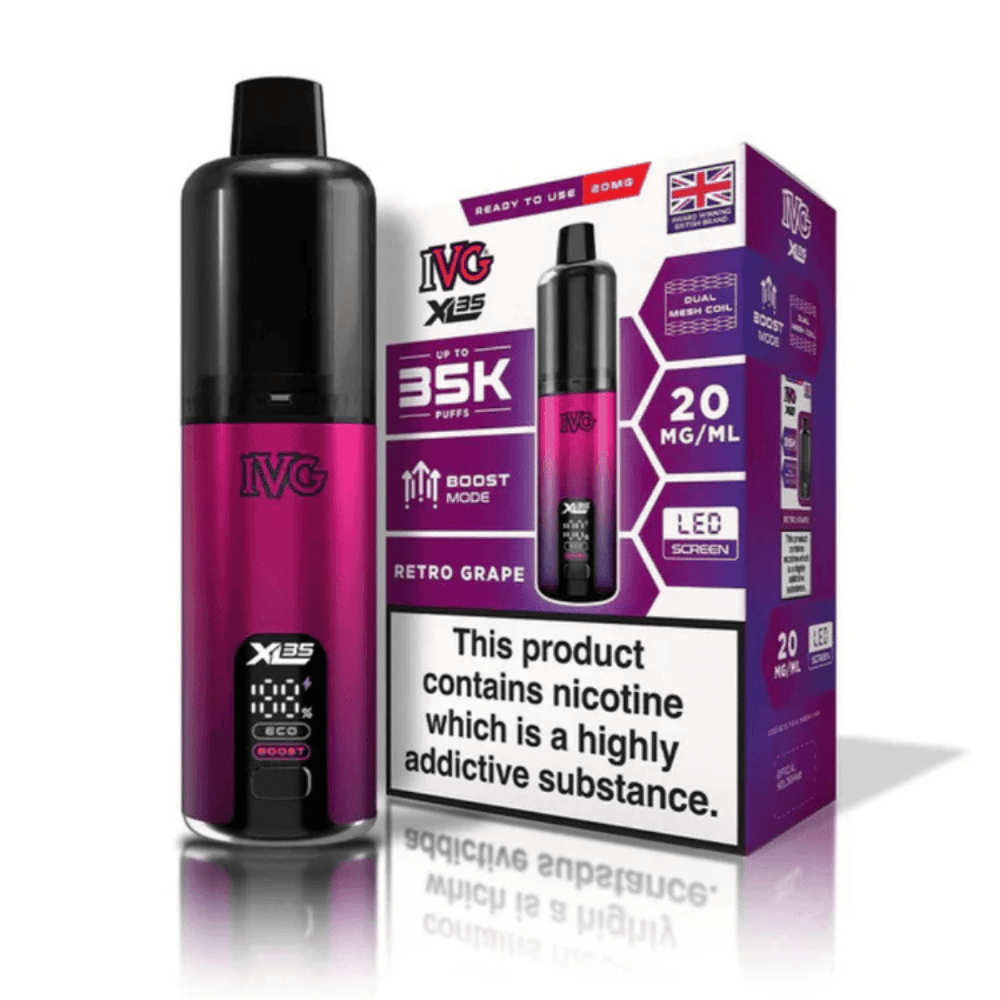 IVG XL 35k Prefilled Vape Kit Box of 5 Retro Grape