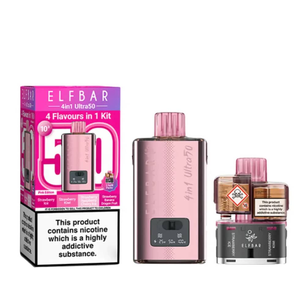 Elf Bar Ultra 50k Vape Kit Box of 5 Pink Edition