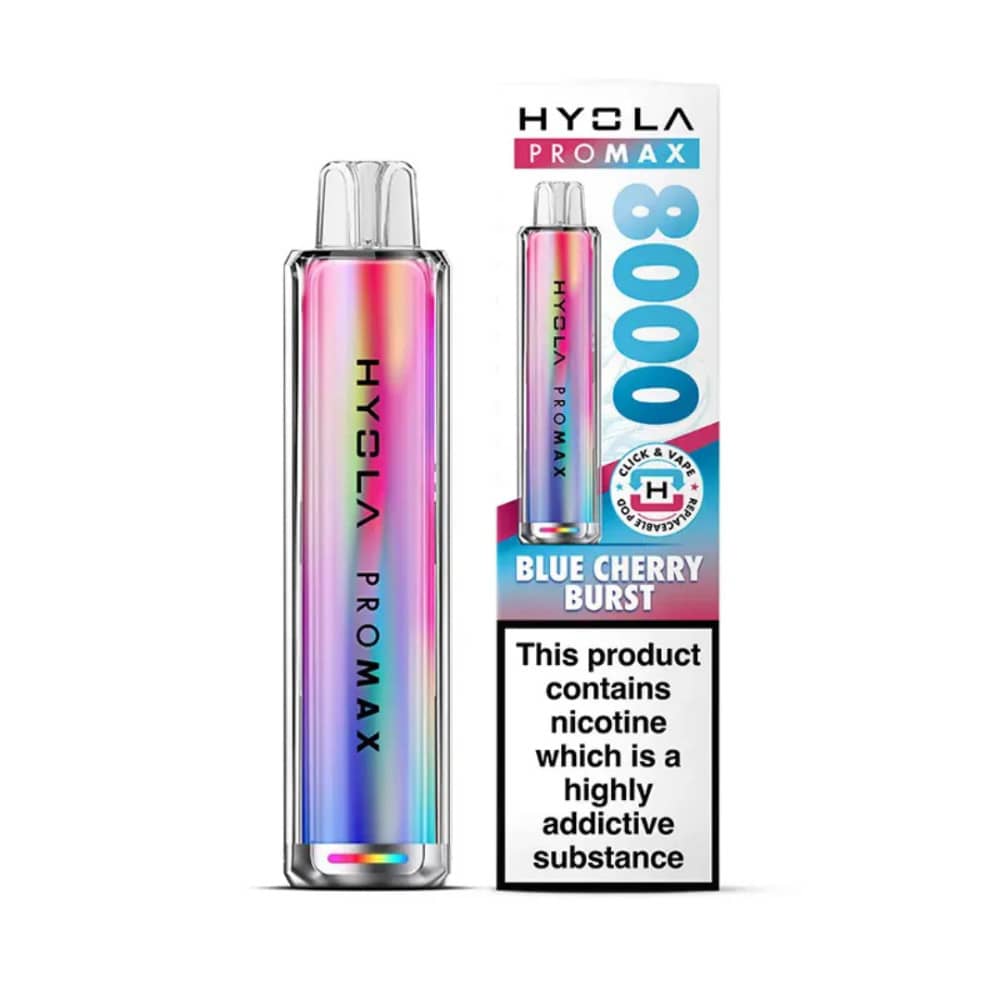 Hyola Pro Max 8000 Vape Kit Box of 5 Blue Cherry Burst