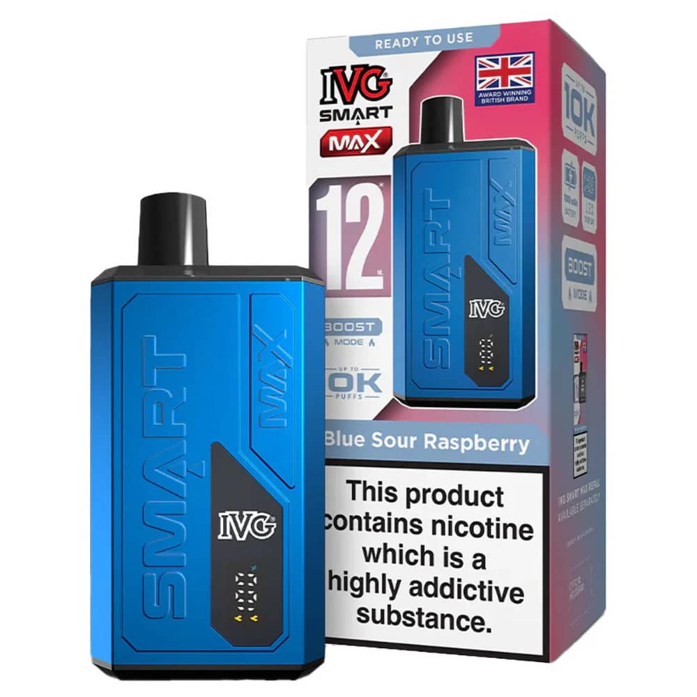 IVG Smart Max 10k Vape Kit Box of 5 Blue Sour Raspberry