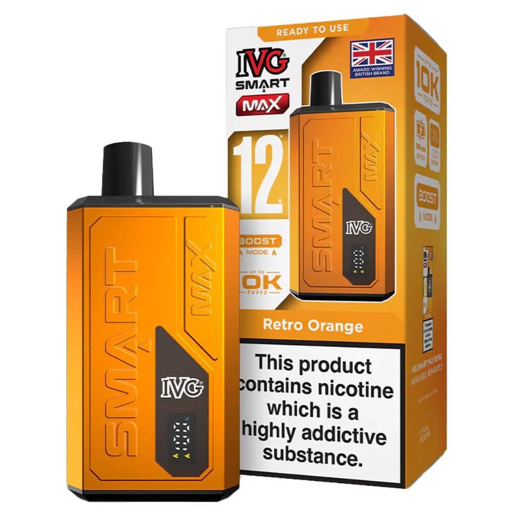 IVG Smart Max 10k Vape Kit Box of 5 Retro Orange