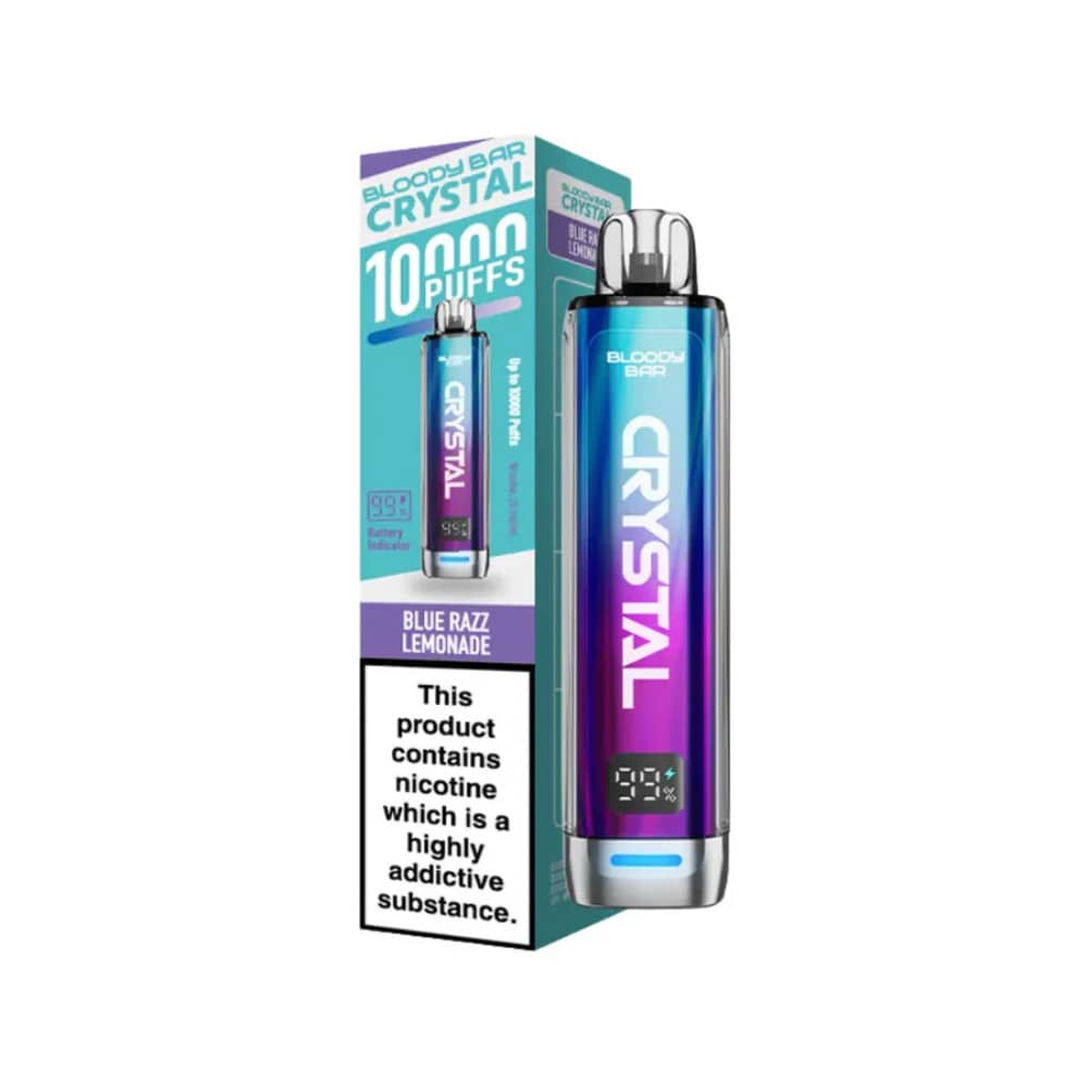 Bloody Bar Crystal 10k Vape Kit Box of 5 Blue Razz Lemonade