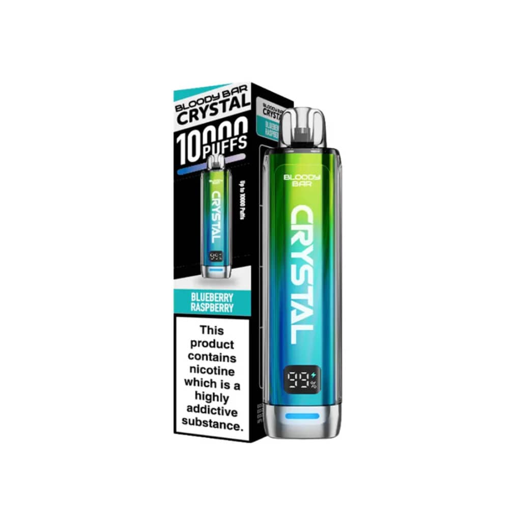 Bloody Bar Crystal 10k Vape Kit Box of 5 Blueberry Raspberry