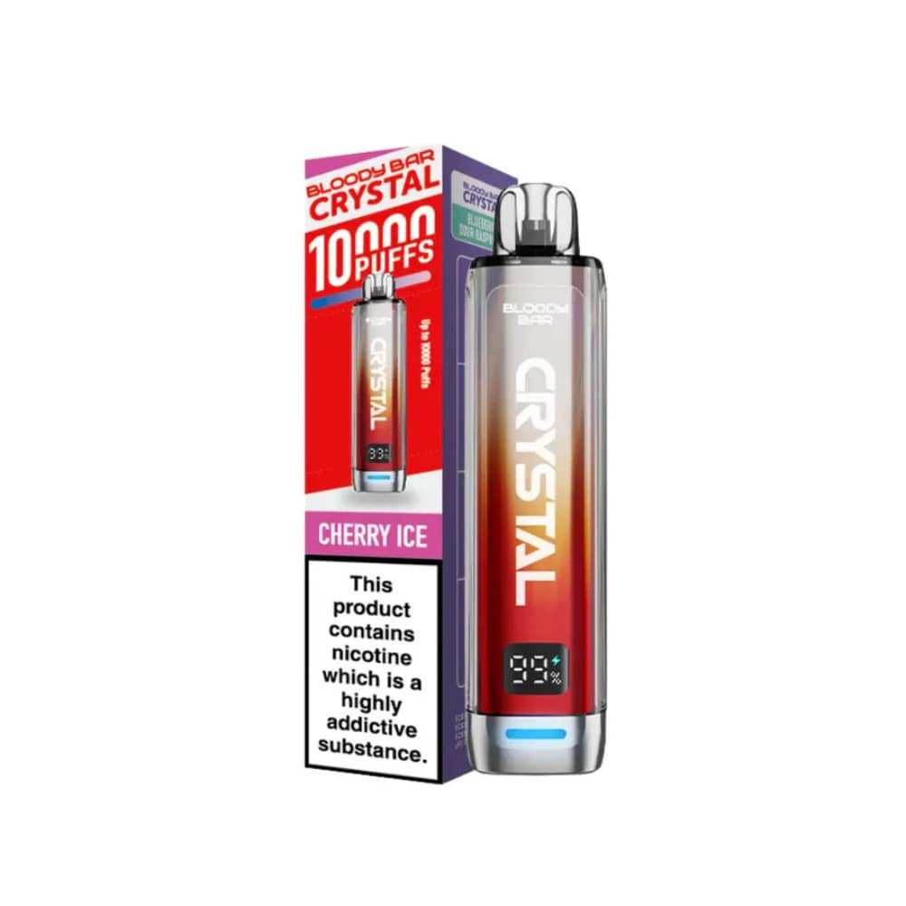 Bloody Bar Crystal 10k Vape Kit Box of 5 Cherry Ice