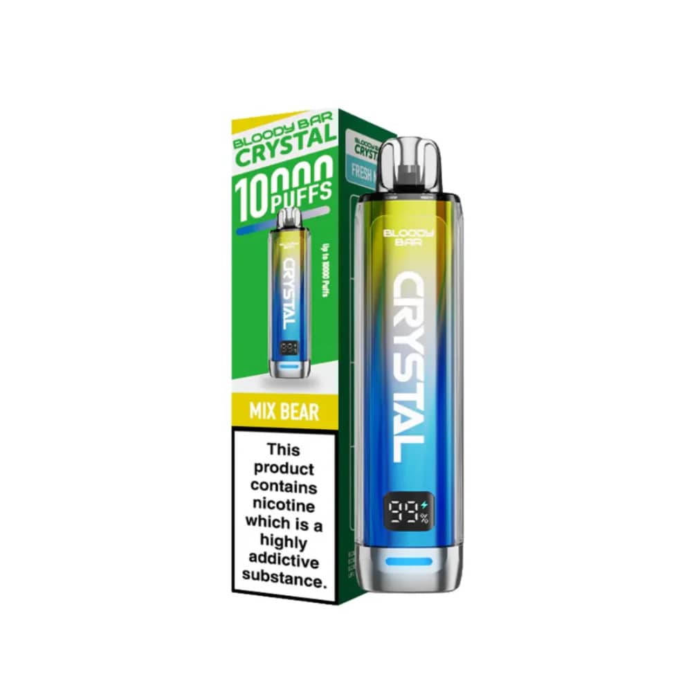 Bloody Bar Crystal 10k Vape Kit Box of 5 Mix Bear