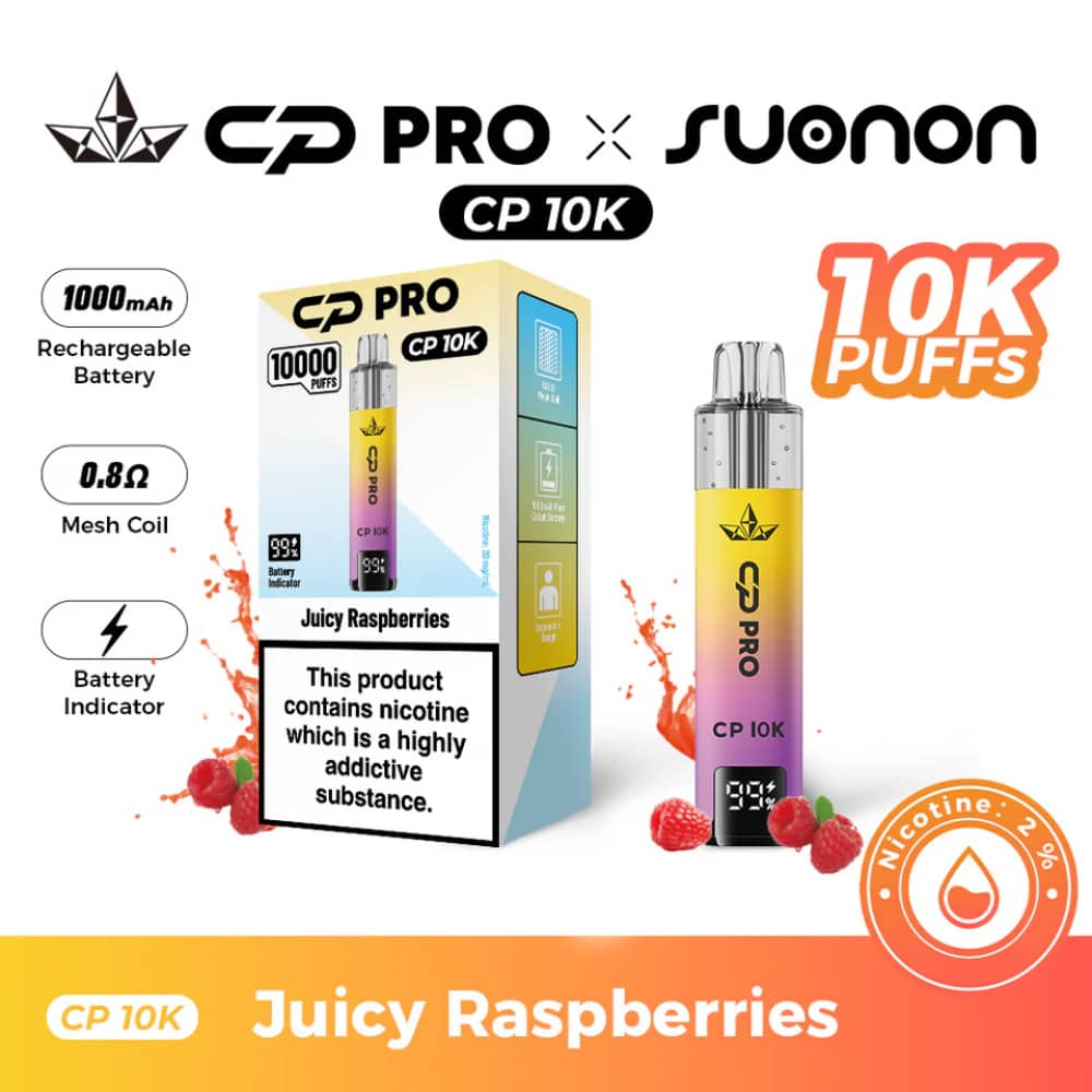 Crystal Pro CP 10k Vape Kit Box of 5 Juicy Raspberries