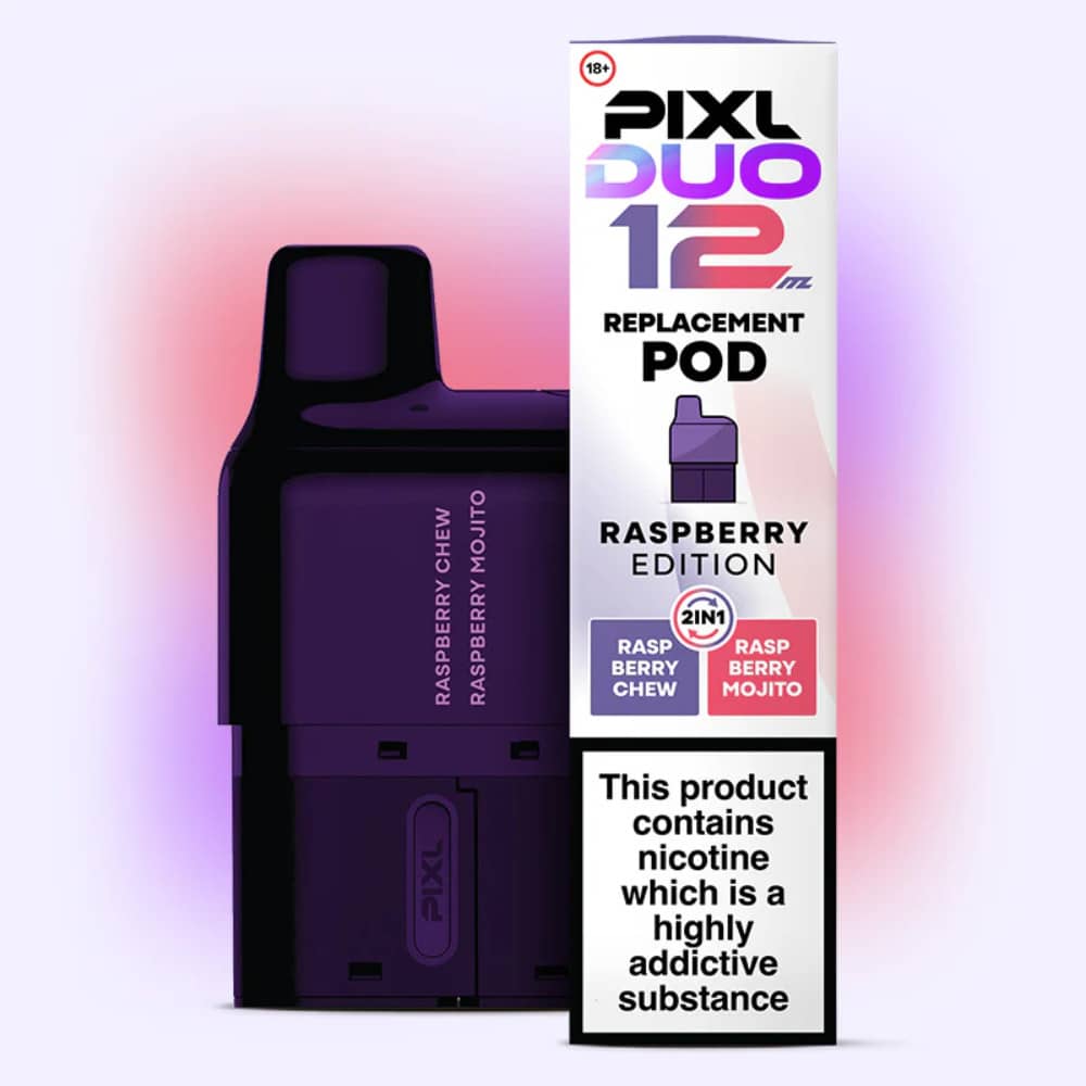 PIXL Duo 10k Pods Pack of 5 Raspberry Edition