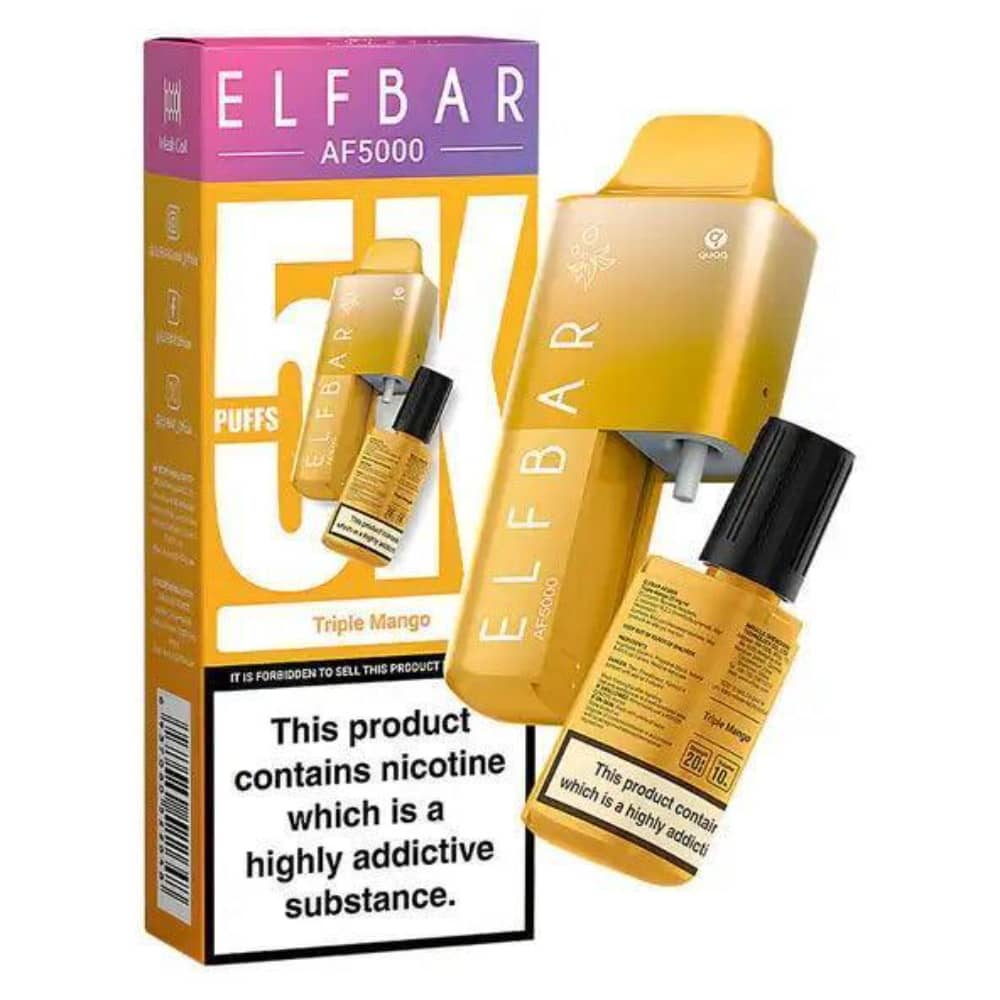 Elf Bar Af5000 Vape Kit Box of 5 Triple Mango