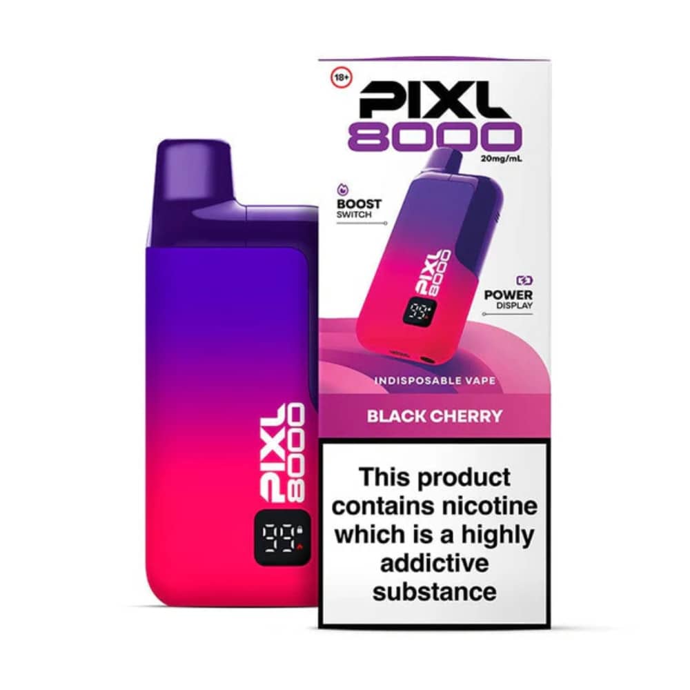 Pixl 8000 Prefilled Vape Kit Box of 5 Black Cherry