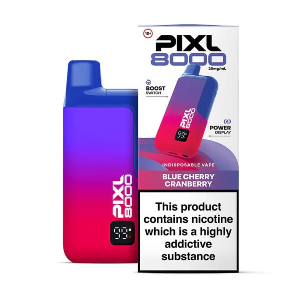 Pixl 8000 Prefilled Vape Kit Box of 5 Black Cherry Cranberry