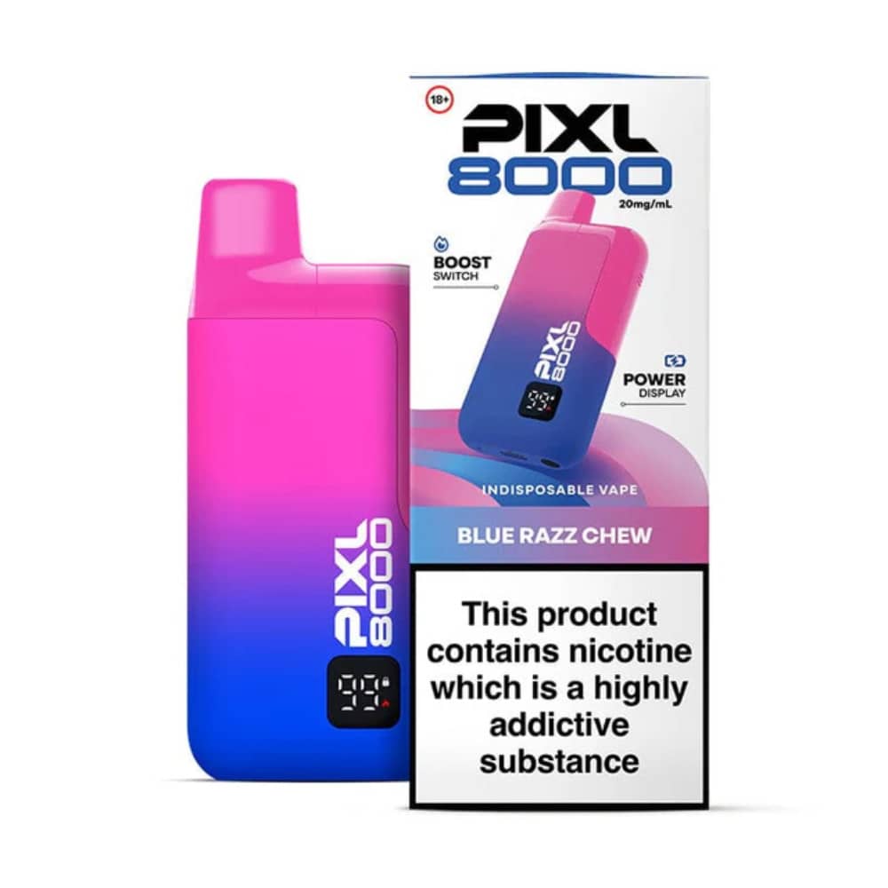 Pixl 8000 Prefilled Vape Kit Box of 5 Blue Razz Chew
