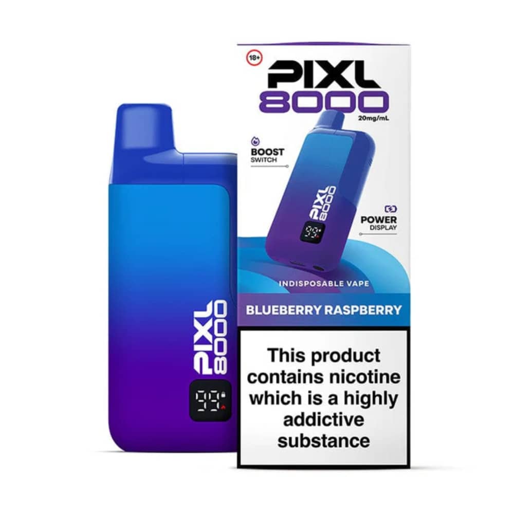 Pixl 8000 Prefilled Vape Kit Box of 5 Blueberry Raspberry