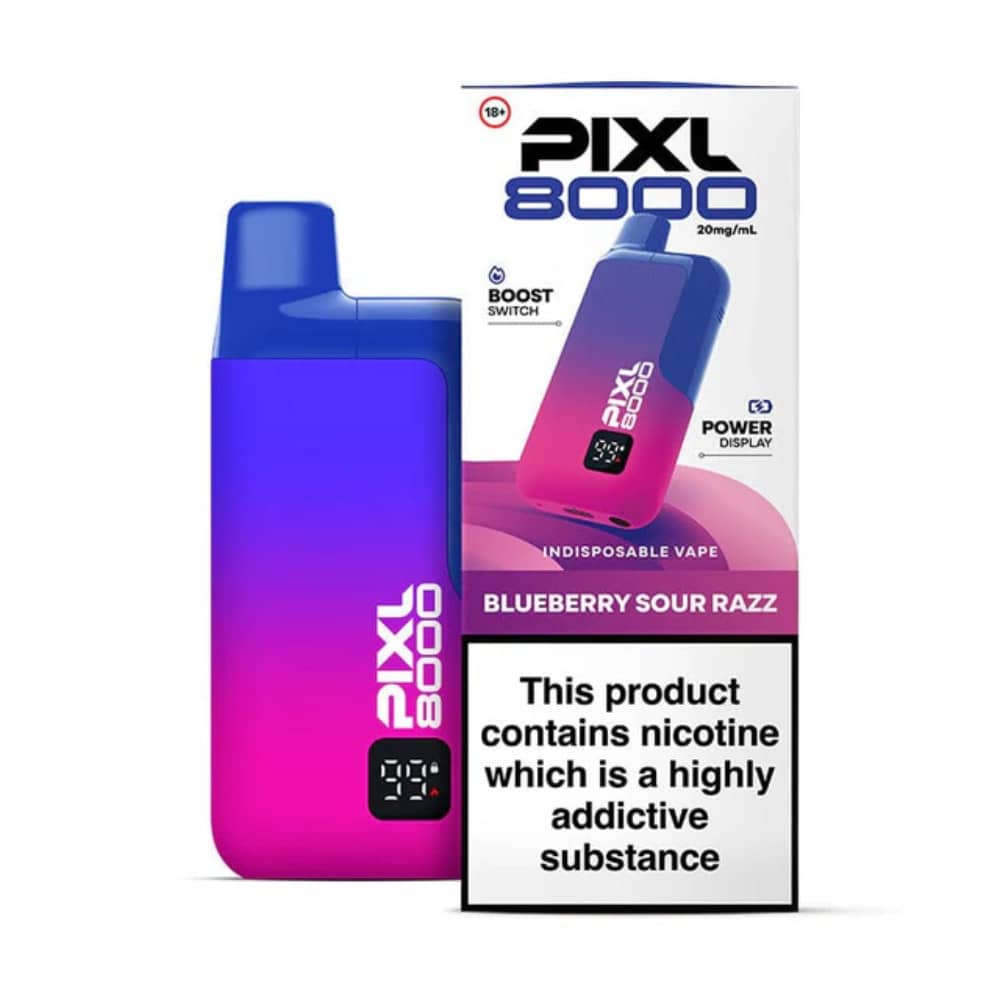 Pixl 8000 Prefilled Vape Kit Box of 5 Blueberry Sour Razz