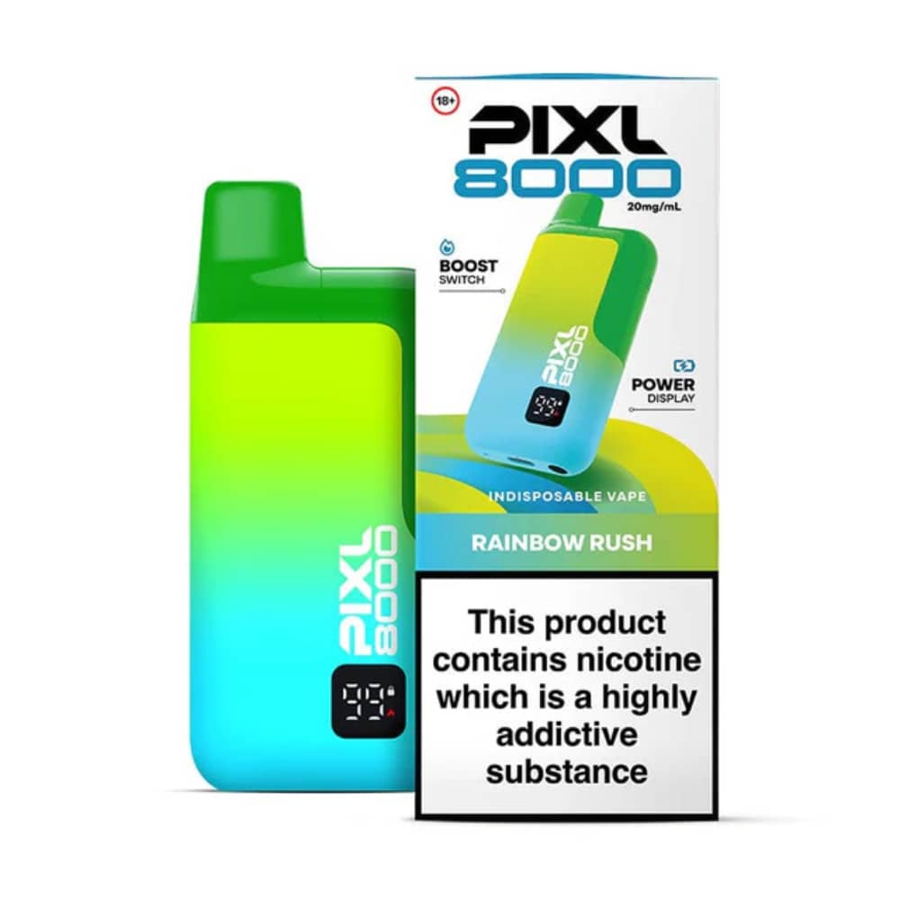 Pixl 8000 Prefilled Vape Kit Box of 5 Rainbow Rush