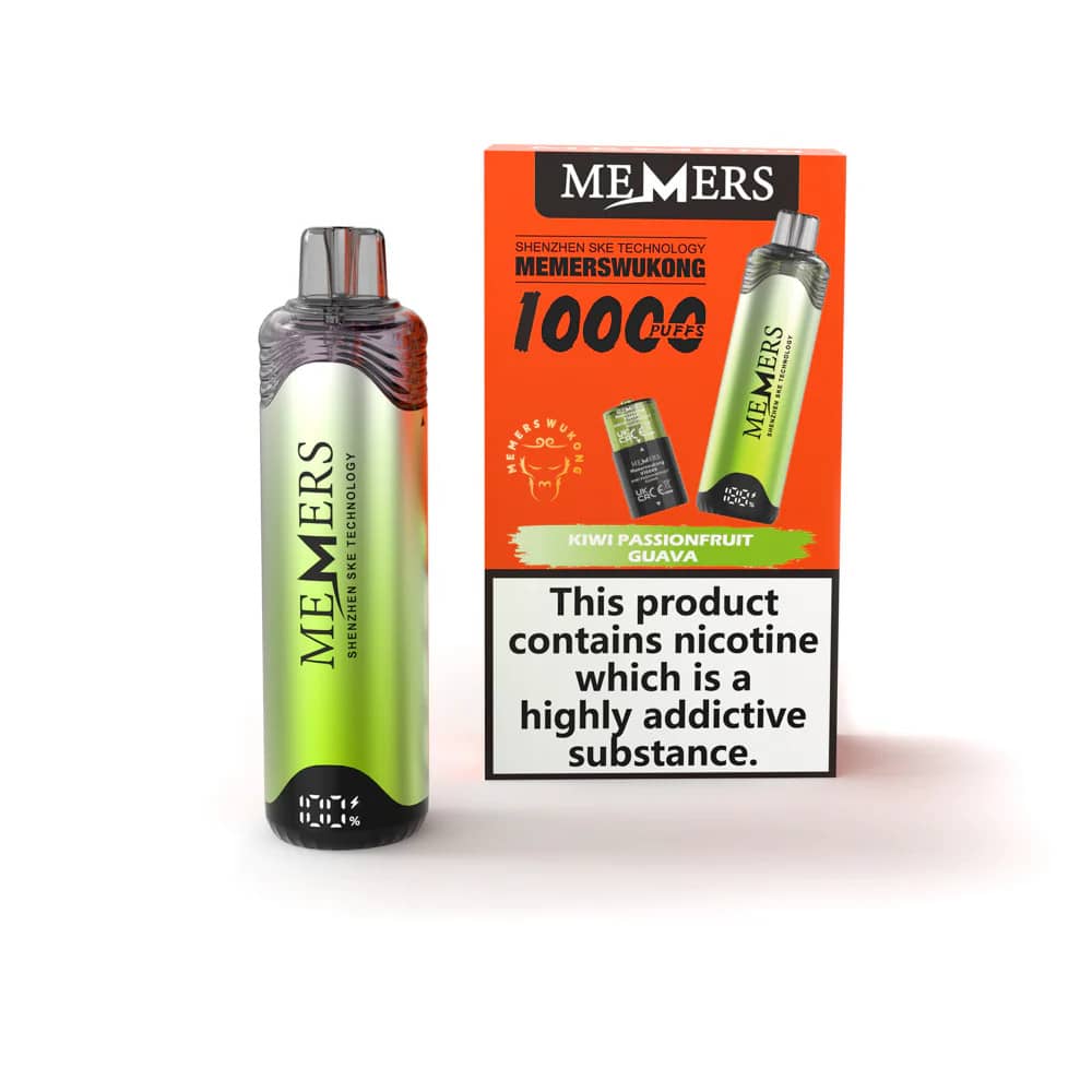 Memers Wukong V10000 Vape Kit Box of 5 Kiwi Passionfruit Guava