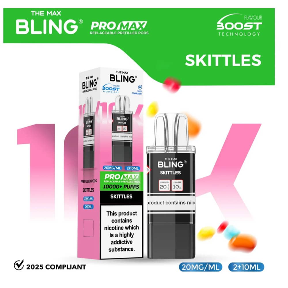 The Crystal Bling Pro Max 10k Pods Pack of 5 Skittles