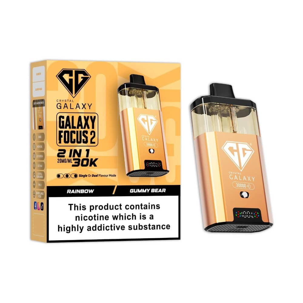 Crystal Galaxy 30k Focus 2 Vape Kit Box of 5 Rainbow/Gummy Bear