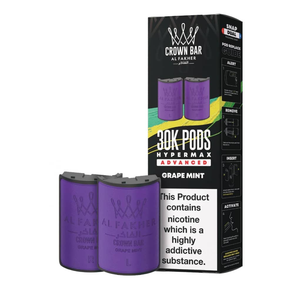 Al Fakher 30k Hypermax Pods Pack of 5 Grape Mint
