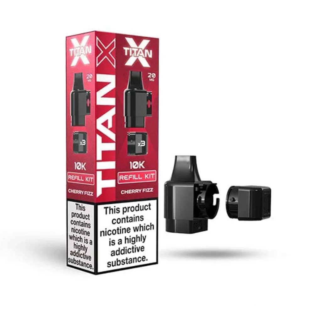 Titan X 10K Prefilled Pods Pack of 10 Cherry Fizz