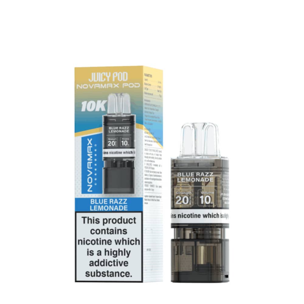 Juicy Pod Novamax 10K Pods Pack of 10 Blue Razz Lemonade