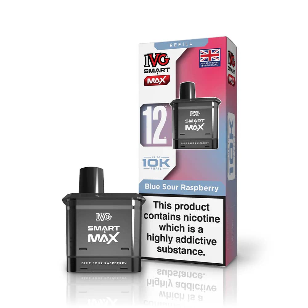 IVG Smart Max 10k Pods Pack of 5 | Refill Containers Blue Sour Raspberry