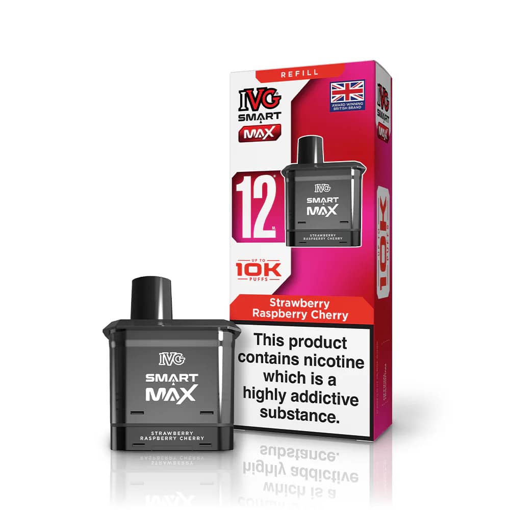 IVG Smart Max 10k Pods Pack of 5 | Refill Containers Strawberry Raspberry Cherry