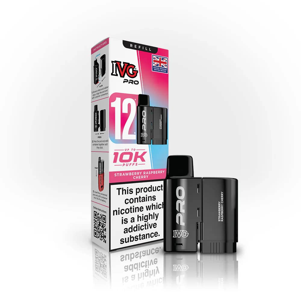 IVG Pro 10K Pods Pack of 5 | Refill Containers Strawberry Raspberry Cherry