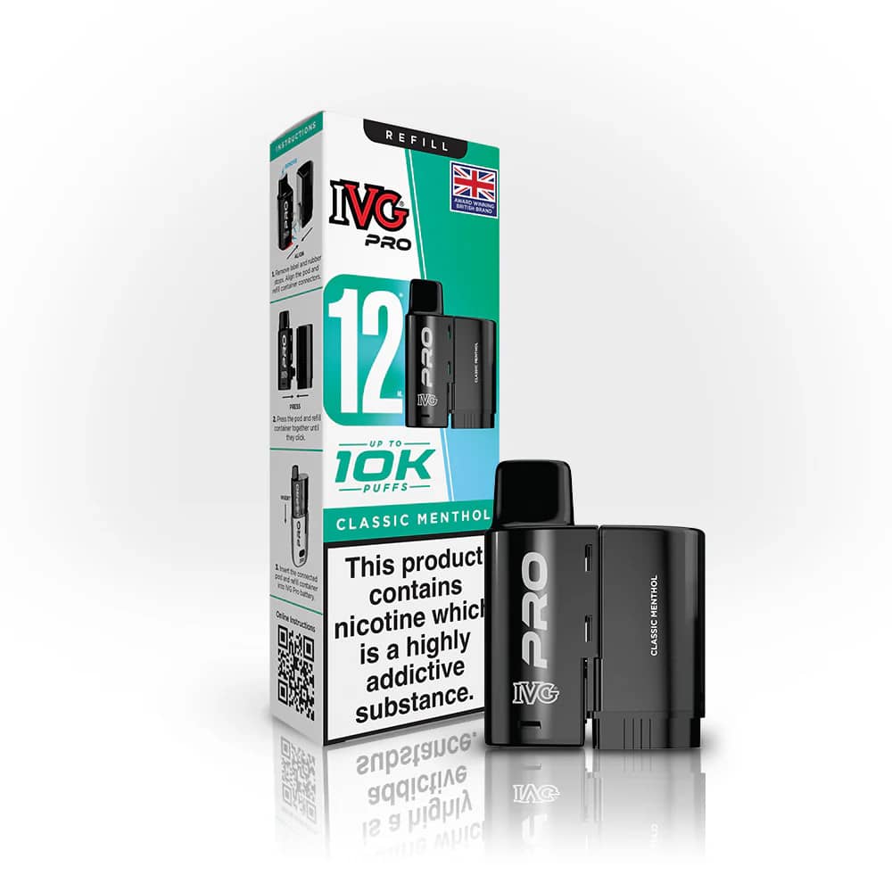IVG Pro 10K Pods Pack of 5 | Refill Containers Classic Menthol