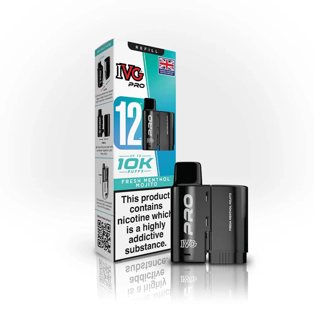 IVG Pro 10K Pods Pack of 5 | Refill Containers Fresh Menthol Mojito