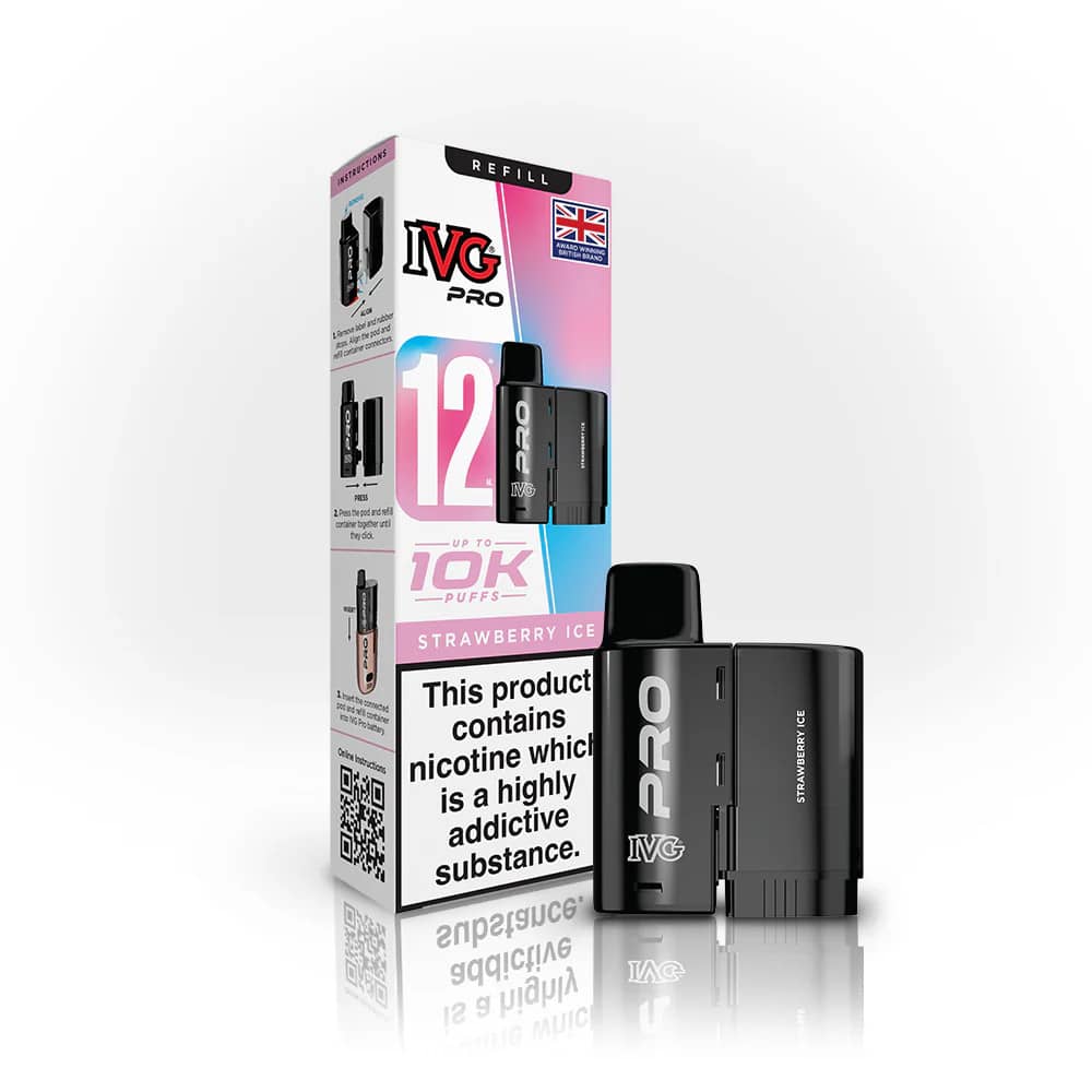 IVG Pro 10K Pods Pack of 5 | Refill Containers Strawberry Ice