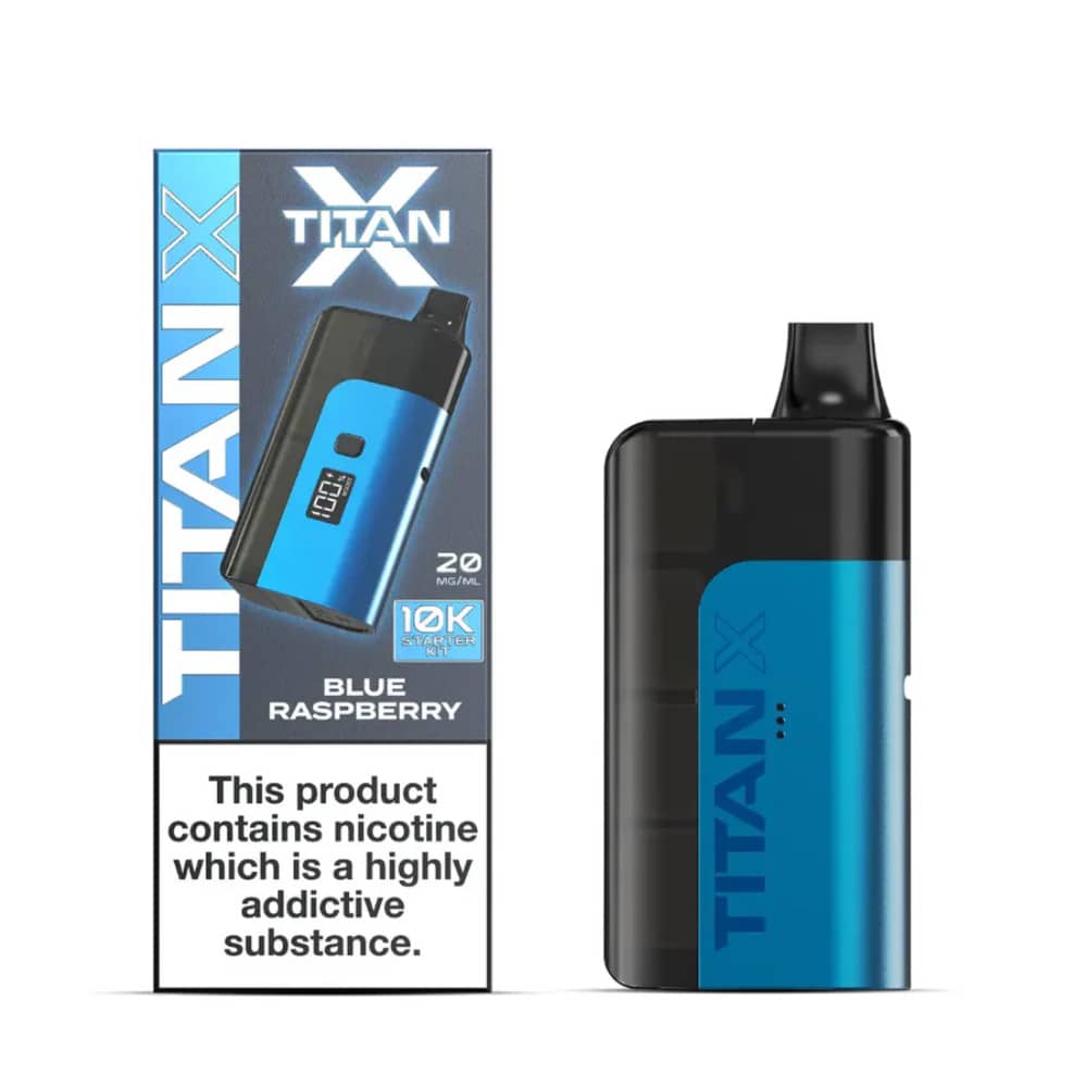 Titan X 10k Prefilled Vape Kit Box of 5 Blue Raspberry