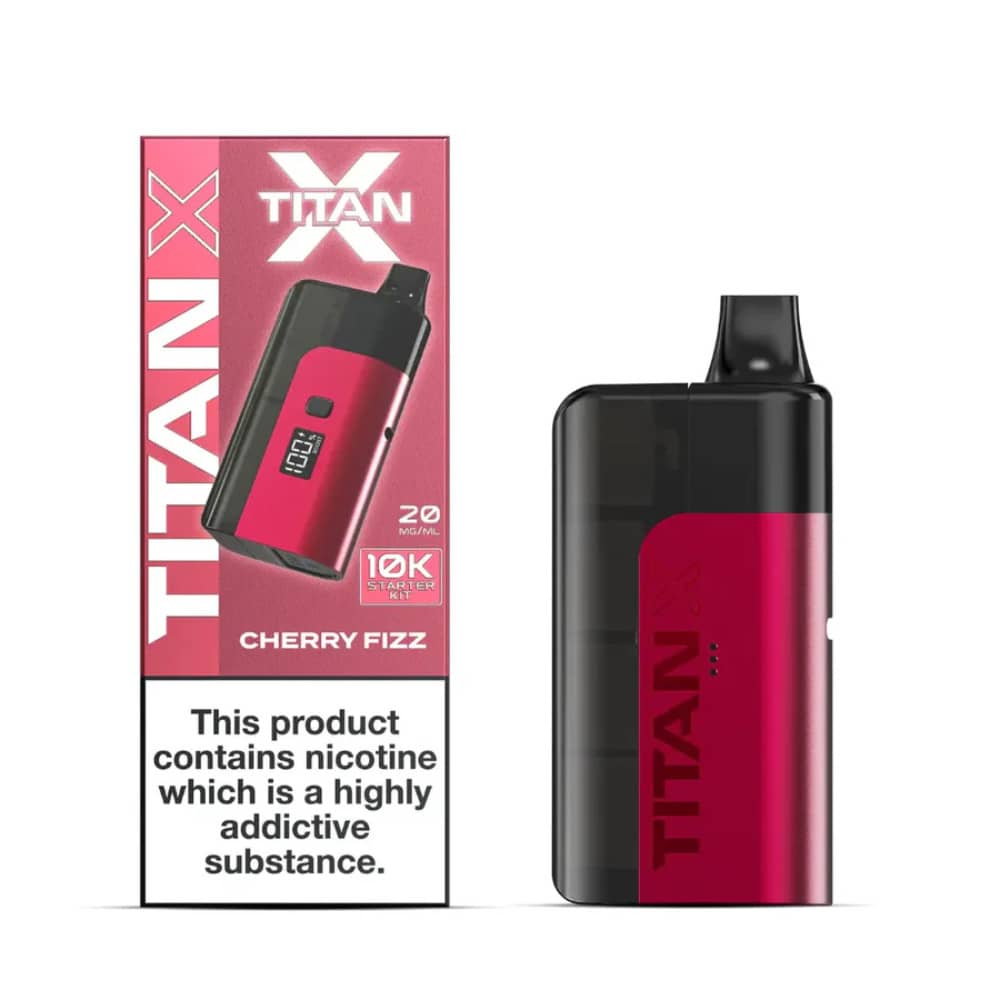 Titan X 10k Prefilled Vape Kit Box of 5 Cherry Fizz