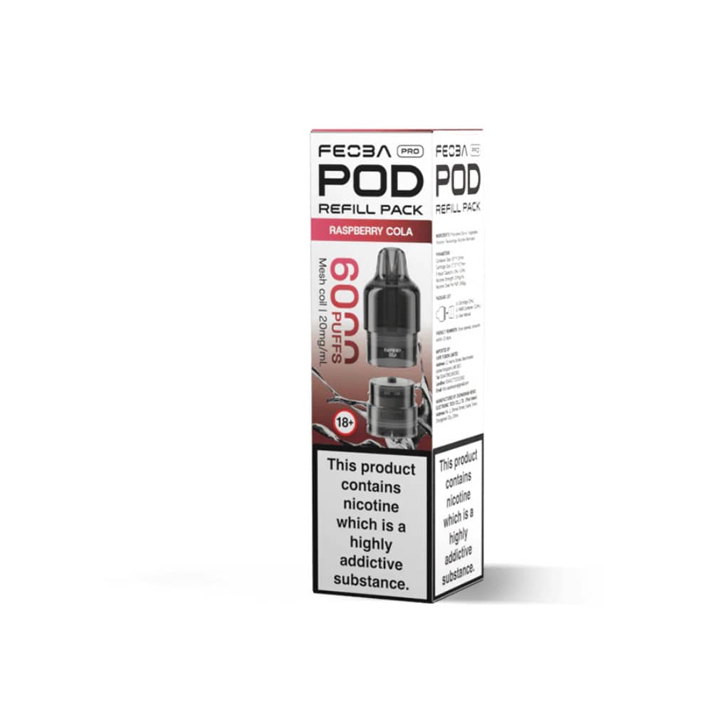 Feoba Pro Plus 6000 Pods Pack of 5 Raspberry Cola
