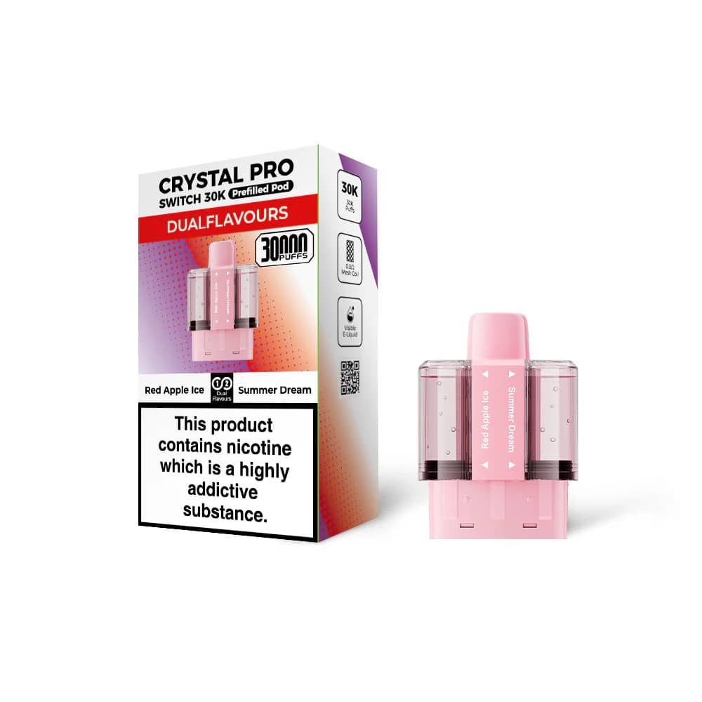 Crystal Pro Switch 30k Pods Pack of 5 Red Apple Ice / Summer Dream