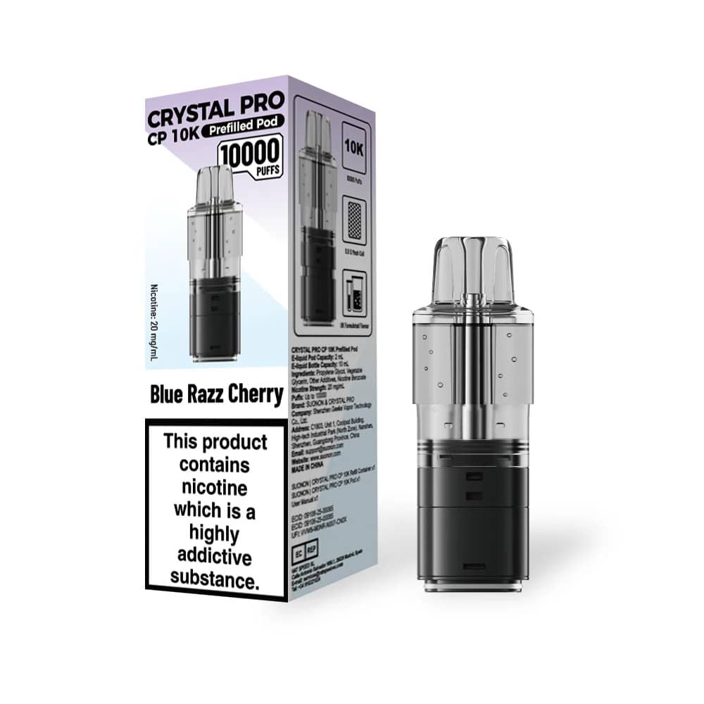 Crystal Pro CP 10k Pods Pack of 5 Blue Razz Cherry