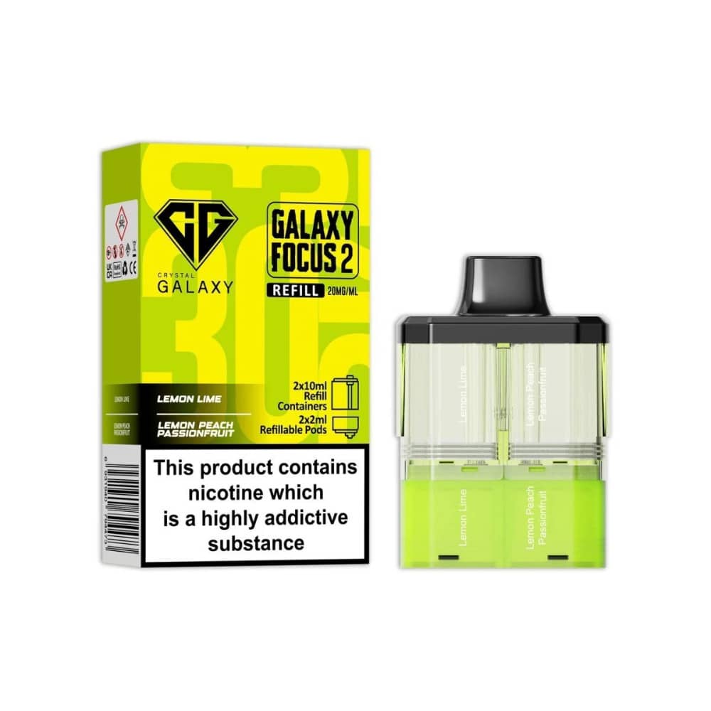 Crystal Galaxy 30k Focus 2 Pods Pack of 5 Lemon Lime / Lemon Passion Fruit