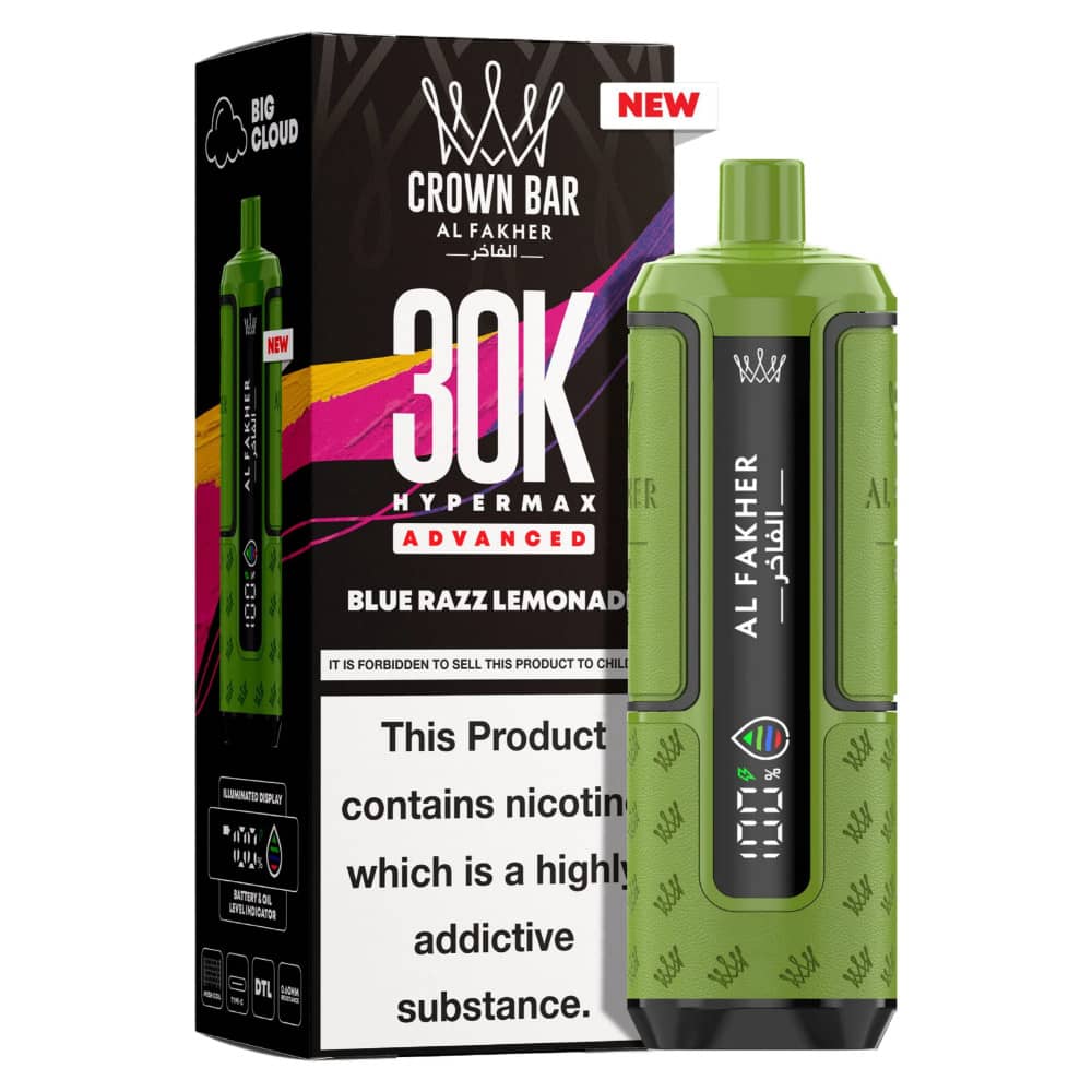 Al Fakher 30k Hypermax Prefilled Pod Kit Box of 5 Blue Razz Lemonade