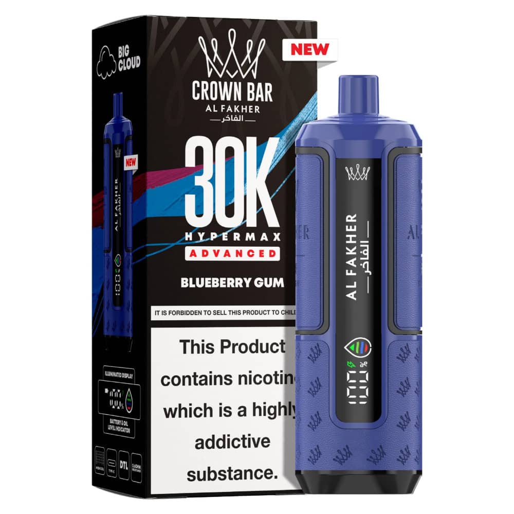 Al Fakher 30k Hypermax Prefilled Pod Kit Box of 5 Blueberry Gum