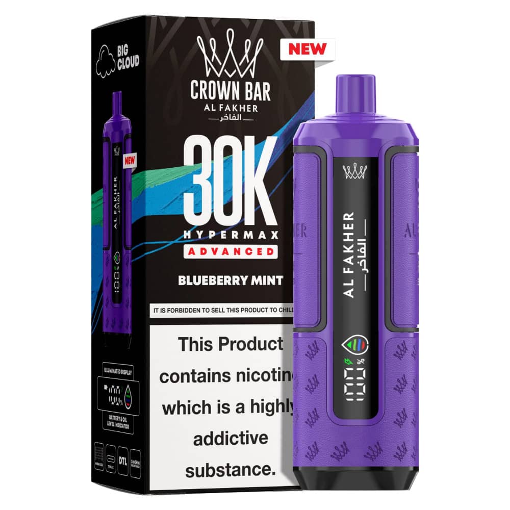 Al Fakher 30k Hypermax Prefilled Pod Kit Box of 5 Blueberry Mint