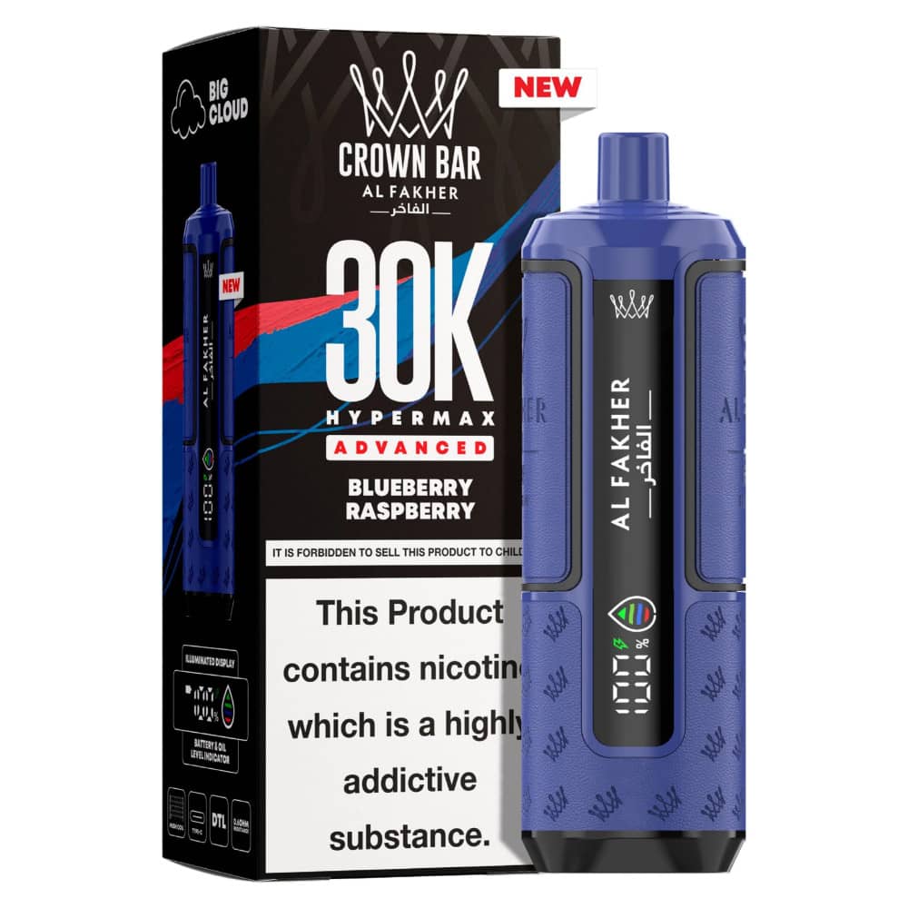 Al Fakher 30k Hypermax Prefilled Pod Kit Box of 5 Blueberry Raspberry