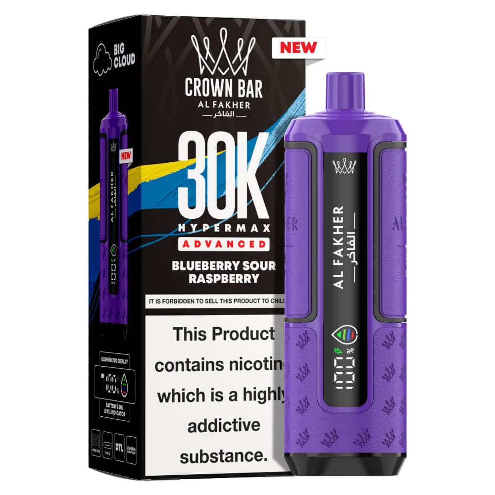 Al Fakher 30k Hypermax Prefilled Pod Kit Box of 5 Blueberry Sour Raspberry