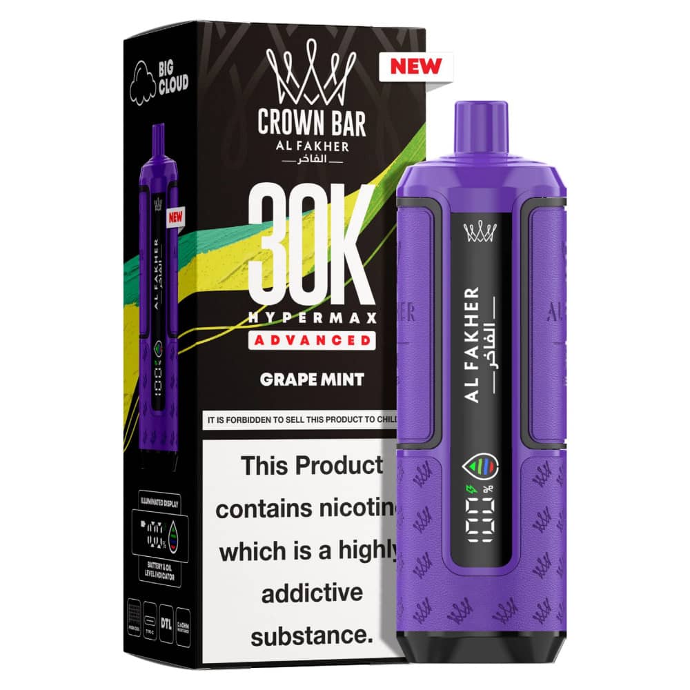 Al Fakher 30k Hypermax Prefilled Pod Kit Box of 5 Grape Mint